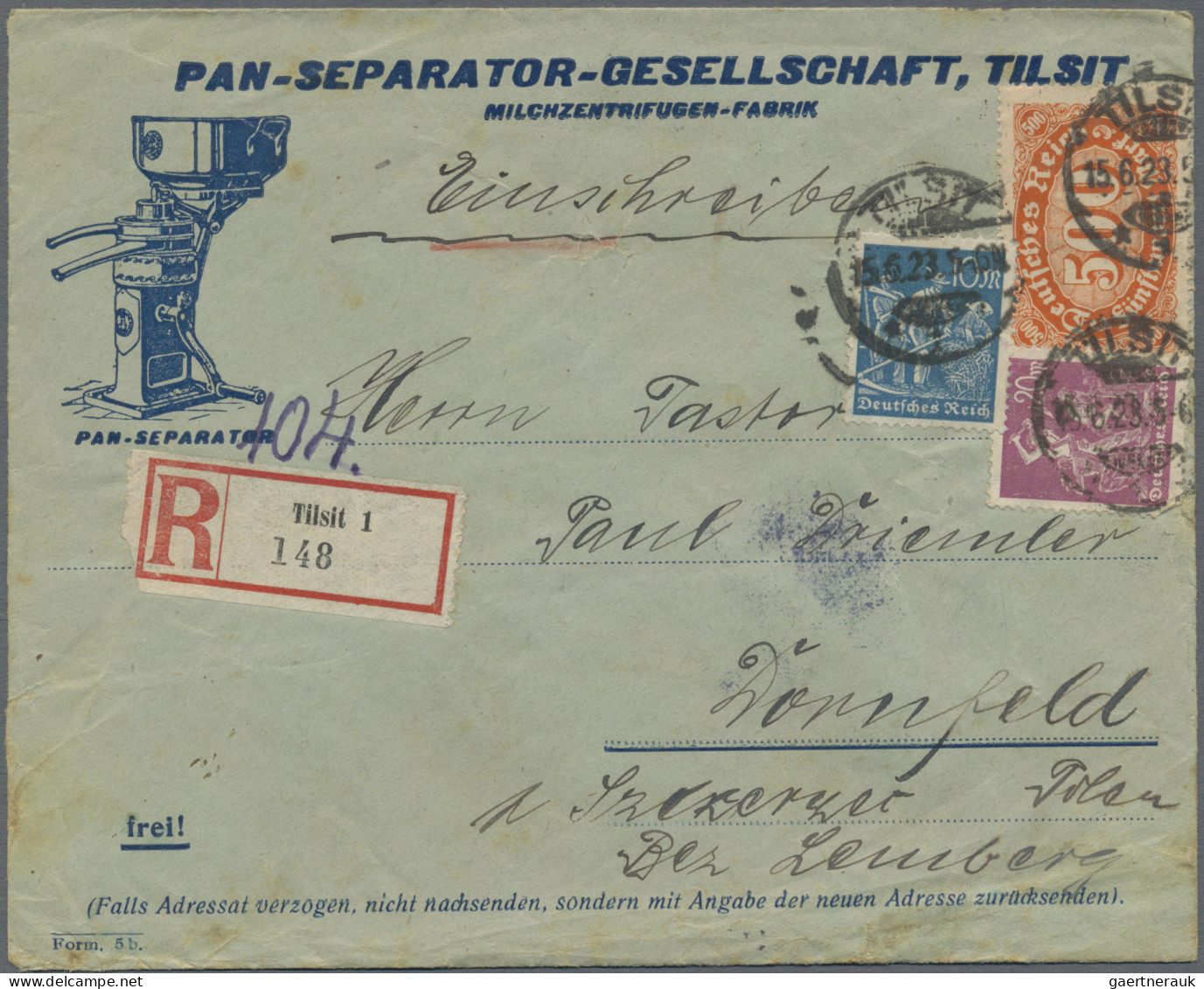 Deutsches Reich - Inflation: 1922/1923, Korrespondenz an einen evangelischen Pas