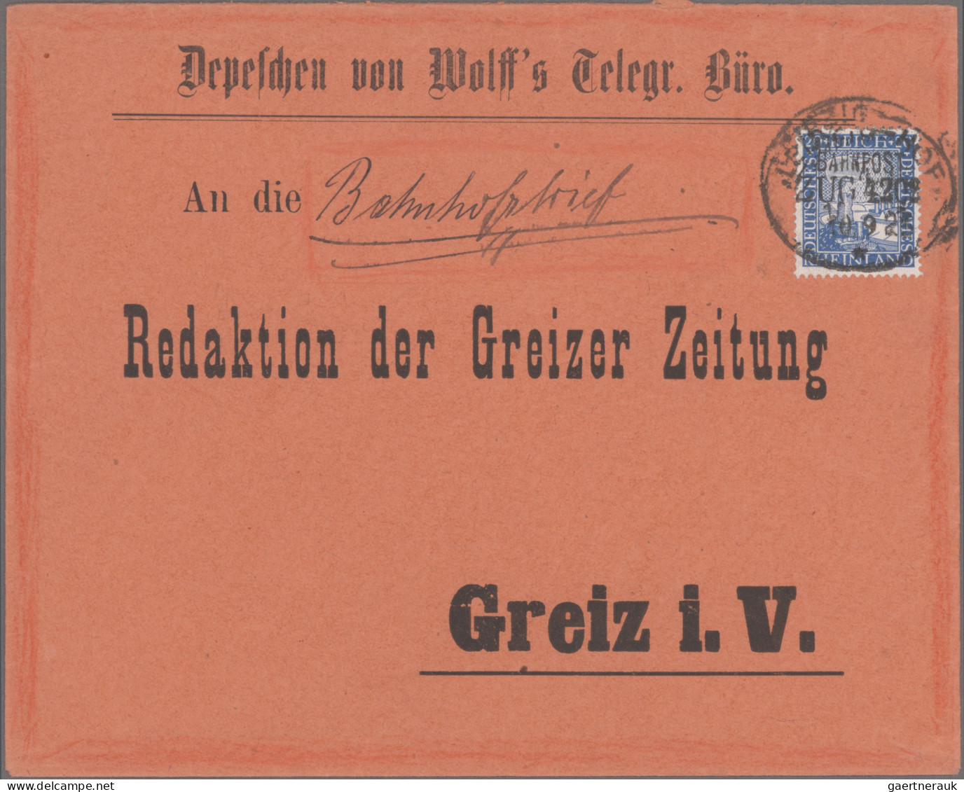 Deutsches Reich - Weimar: 1925/1926, Rheinlandfeier, außergewöhnliche Spezialsam
