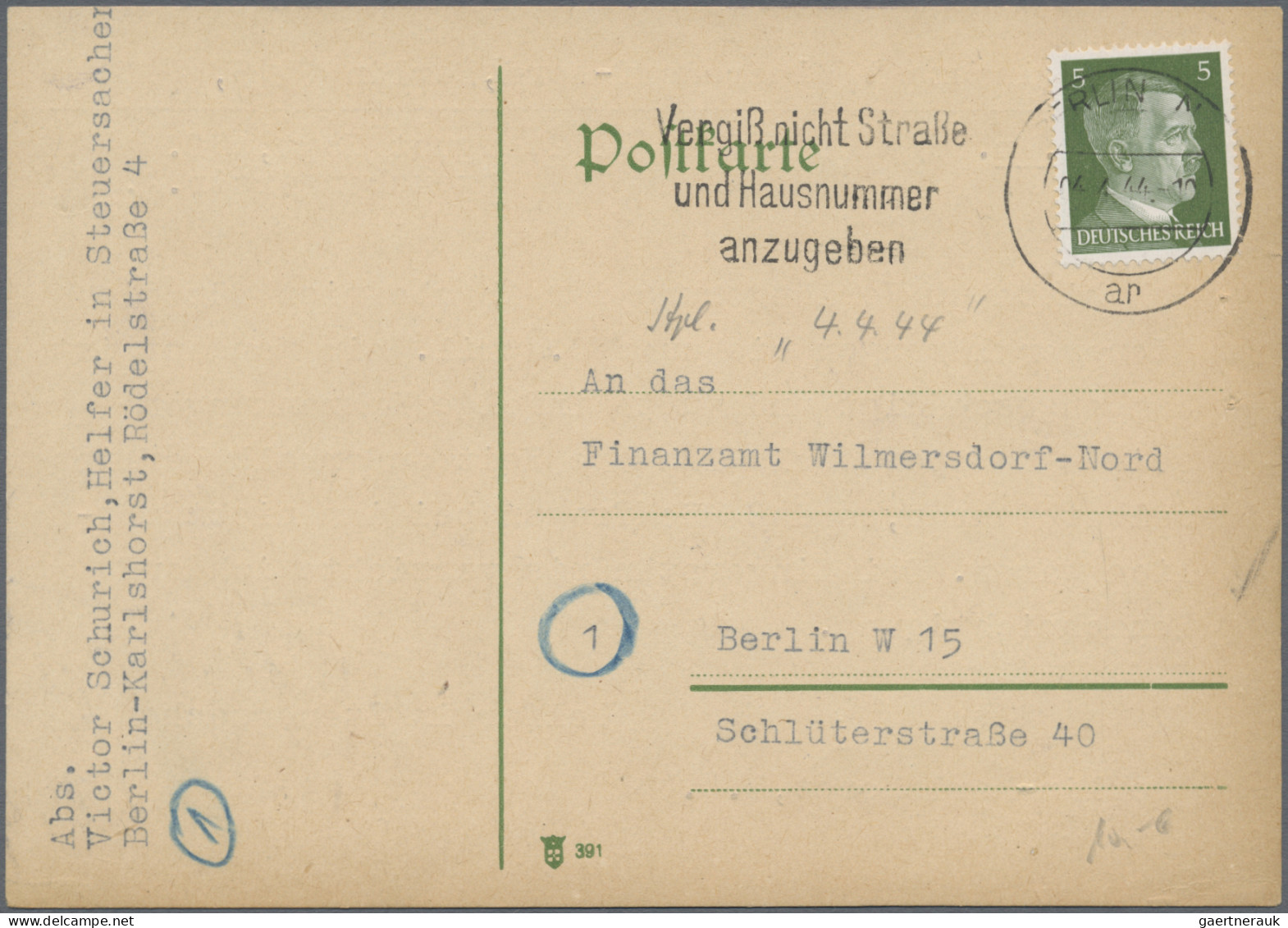 Deutsches Reich - 3. Reich: 1927/1945, Partie Von Acht Bedarfsbelegen, Dabei Dre - Lettres & Documents