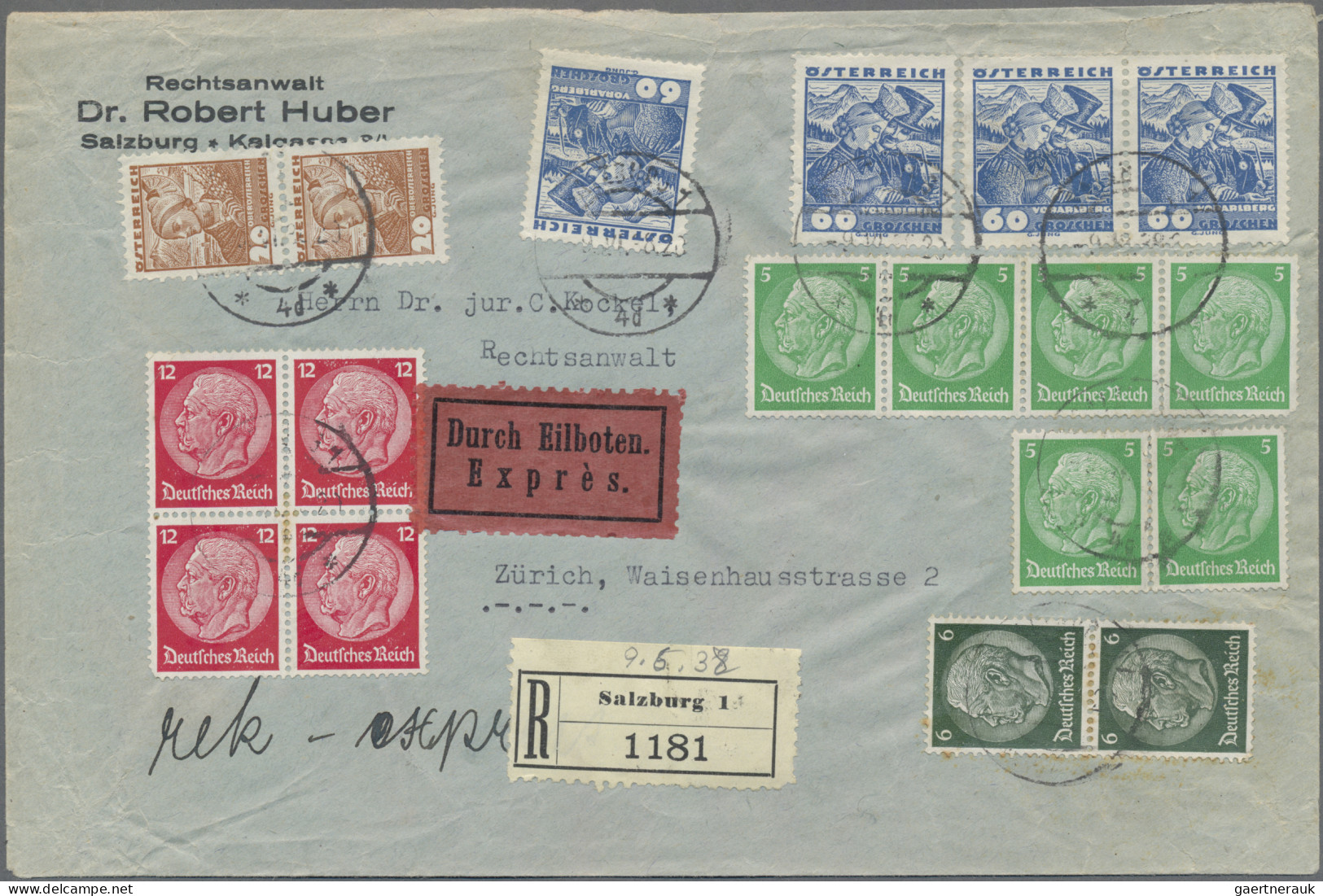 Deutsches Reich - 3. Reich: 1928/1938 Zehn Briefe Und Karten Mit Interessanten D - Cartas & Documentos