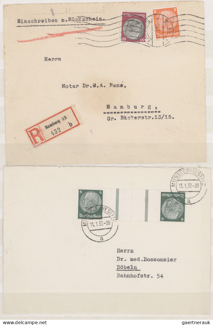 Deutsches Reich - 3. Reich: 1933/1937, Dauerserie Hindenburg, Nette Spezialparti - Covers & Documents