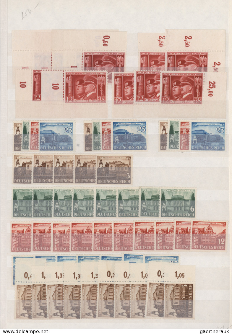 Deutsches Reich - 3. Reich: 1933/1942, Umfangreicher Lagerbestand Ohne Blocks, G - Unused Stamps