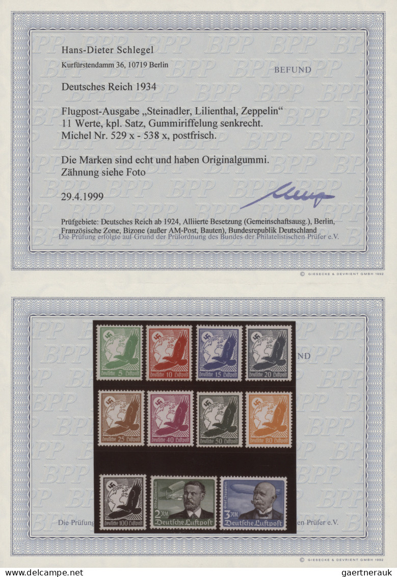 Deutsches Reich - 3. Reich: 1933/1945, In Den Hauptnummern Bis Auf Chicagofahrt - Unused Stamps