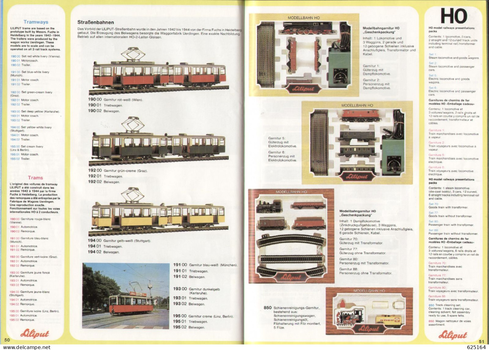 catalogue LILIPUT 1977 Katalog Spur HO & HOe  30 Jahre Liliput - en allemand, anglais et français