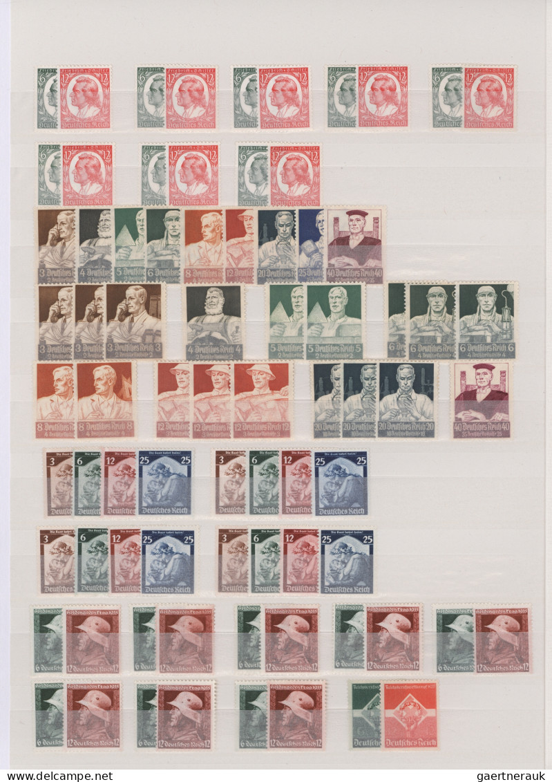 Deutsches Reich - 3. Reich: 1933/1945, Sauberer Postfrischer Bestand Mit Meist M - Unused Stamps