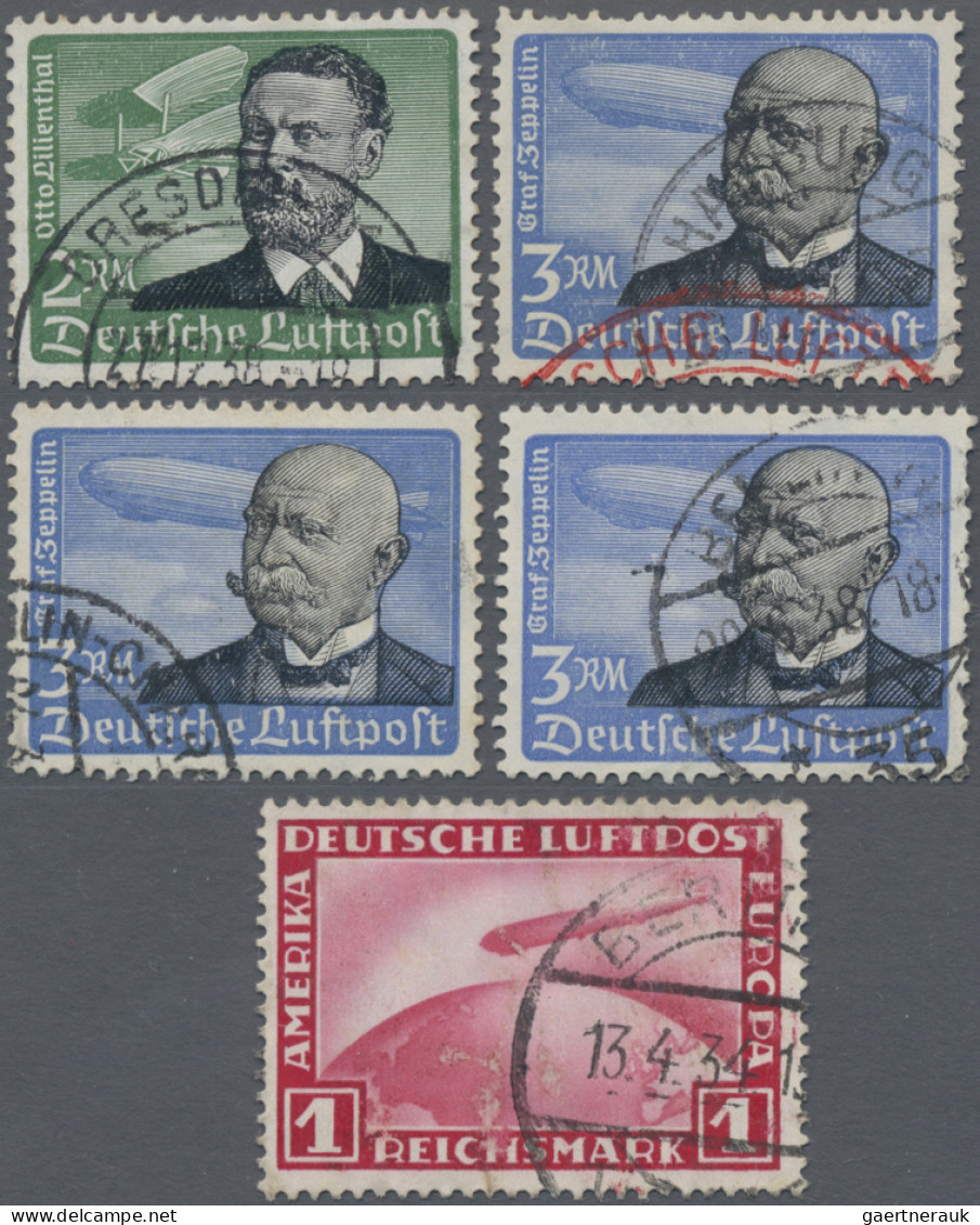 Deutsches Reich - 3. Reich: 1934 Flugpostmarken: Reichhaltiger Posten Von Gebrau - Used Stamps