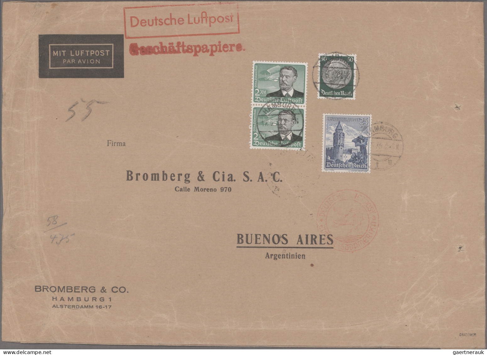 Deutsches Reich - 3. Reich: 1934, Sammlung Von 7 Großformatigen Geschäftsbriefen - Briefe U. Dokumente