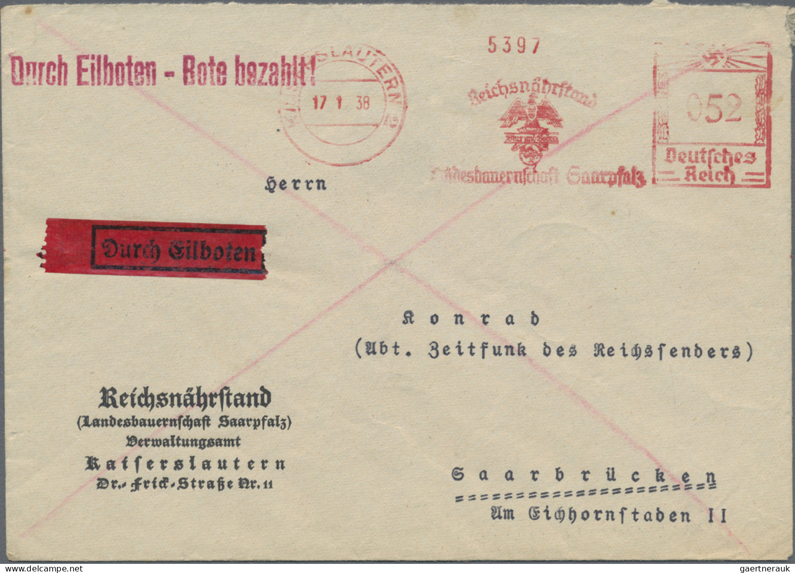 Deutsches Reich - 3. Reich: 1934/1944, Partie von 48 Briefen und Karten mit FREI