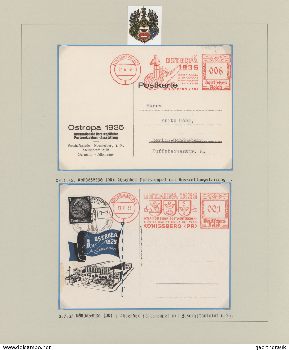 Deutsches Reich - 3. Reich: 1935, OSTROPA, Aussagefähige Spezial-Sammlung Von 36 - Covers & Documents