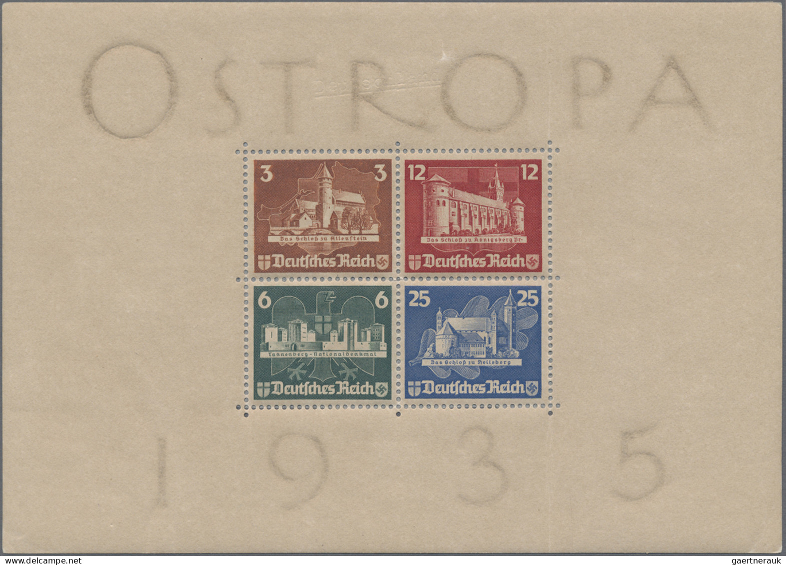 Deutsches Reich - 3. Reich: 1935, OSTROPA-BLOCK Ungebraucht Mit Originalgummi (a - Used Stamps