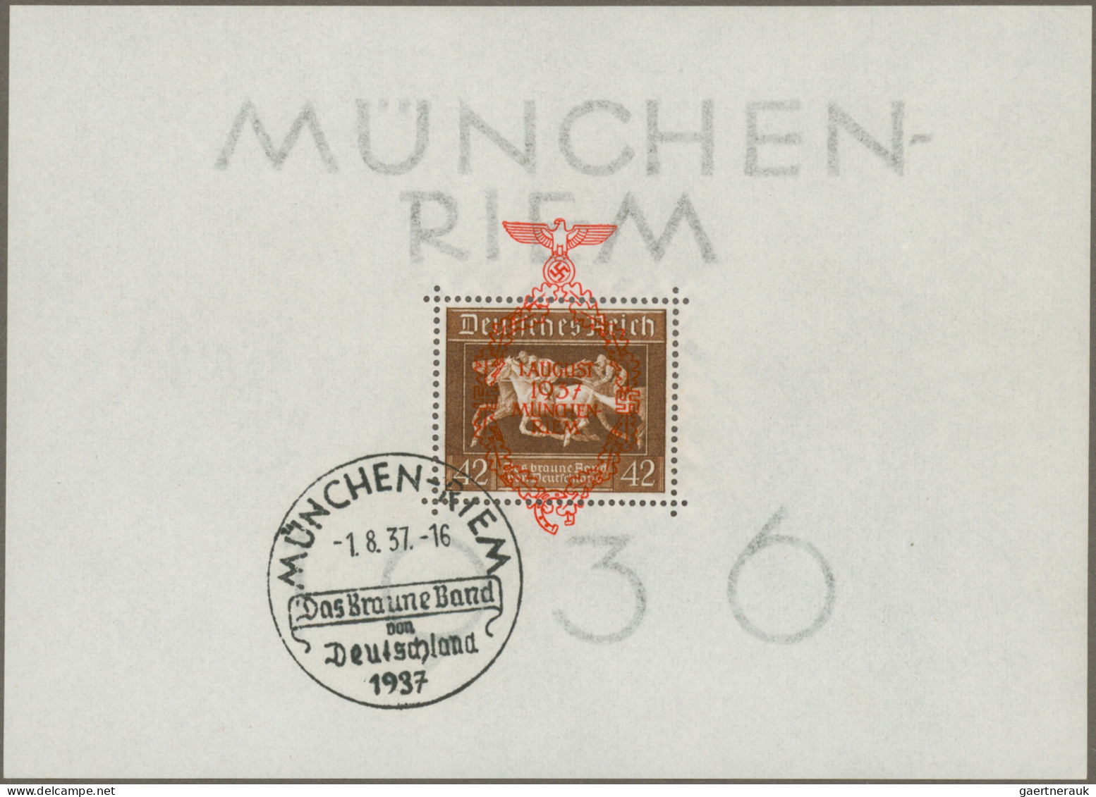 Deutsches Reich - 3. Reich: 1936/1944, BRAUNES BAND, Dublettenposten Mit 14x Blo - Lettres & Documents