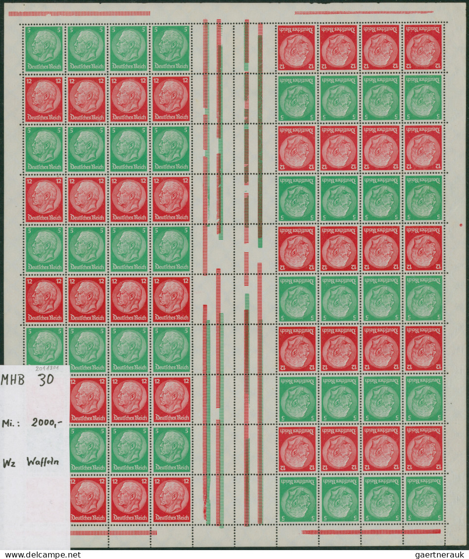 Deutsches Reich - Markenheftchenbogen: 1933/1941, Postfrische Sammlungspartie Mi - Markenheftchen