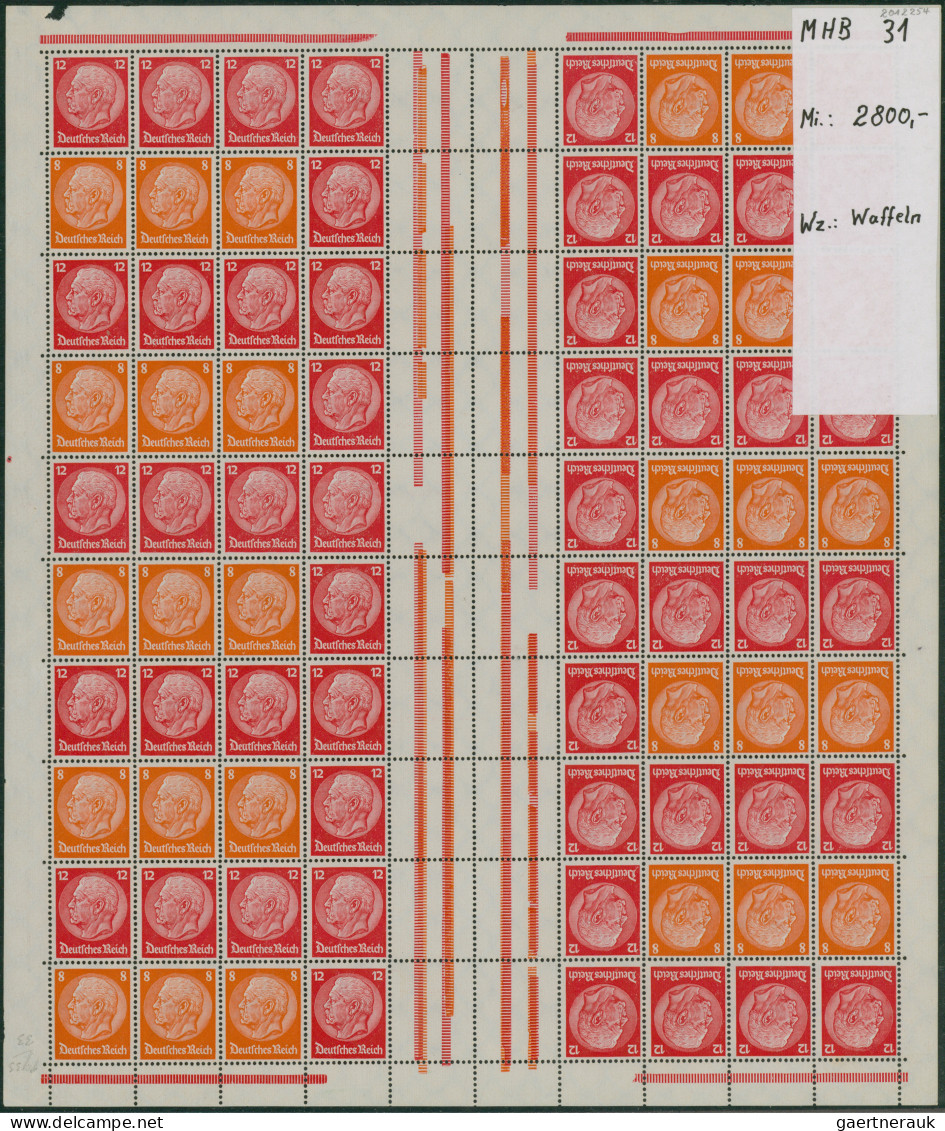 Deutsches Reich - Markenheftchenbogen: 1933/1941, Postfrische Sammlungspartie Mi - Carnets