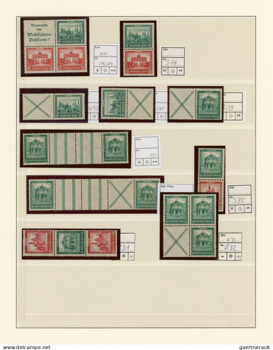 Deutsches Reich - Zusammendrucke: 1913/1941, Umfangreiche Postfrische/ungebrauch - Se-Tenant