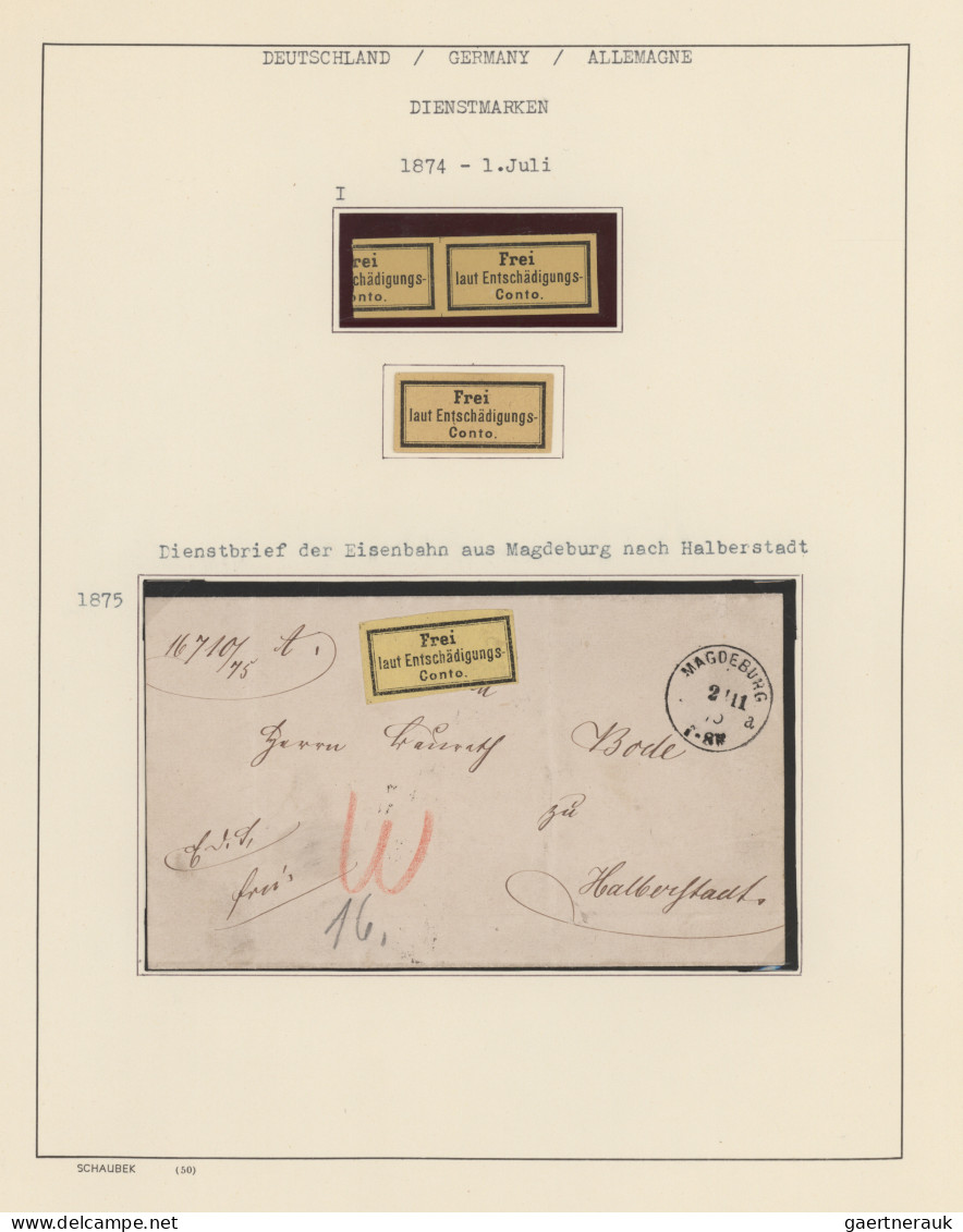Deutsches Reich - Dienstmarken: 1874/1944 Ca., Interessante Sammlung Auf Selbstg - Oficial