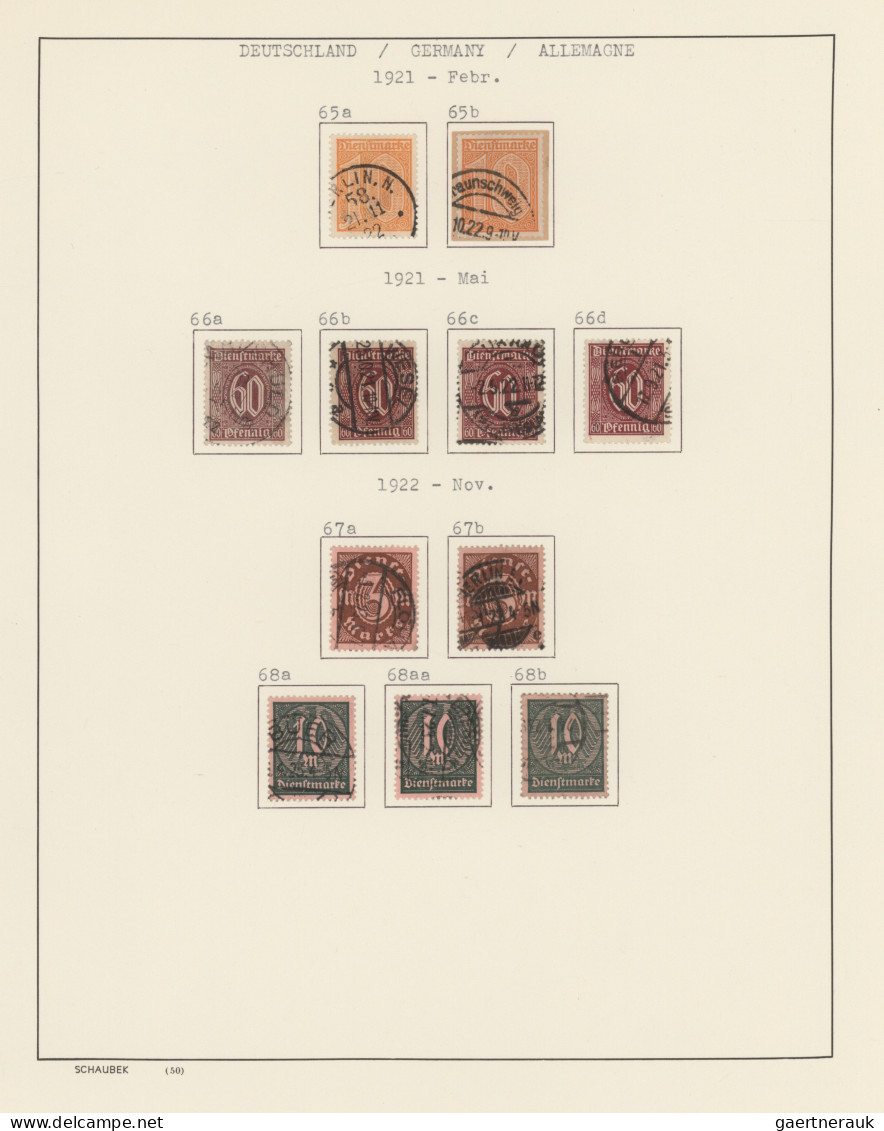 Deutsches Reich - Dienstmarken: 1874/1944 Ca., Interessante Sammlung Auf Selbstg - Officials