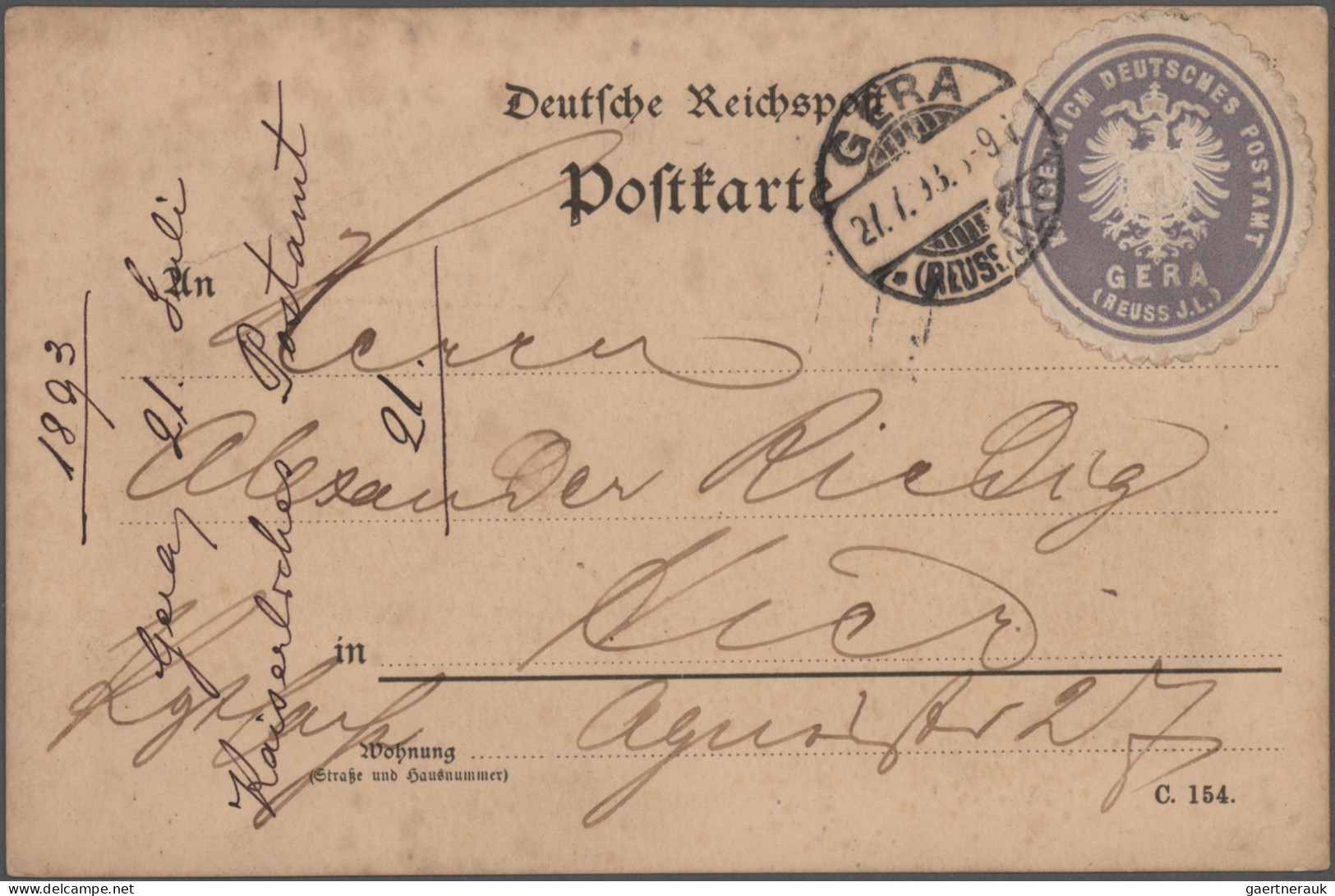 Deutsches Reich - Dienstmarken: 1876/1907, Portofreiheit Fürstentum Reuss, Parti - Servizio