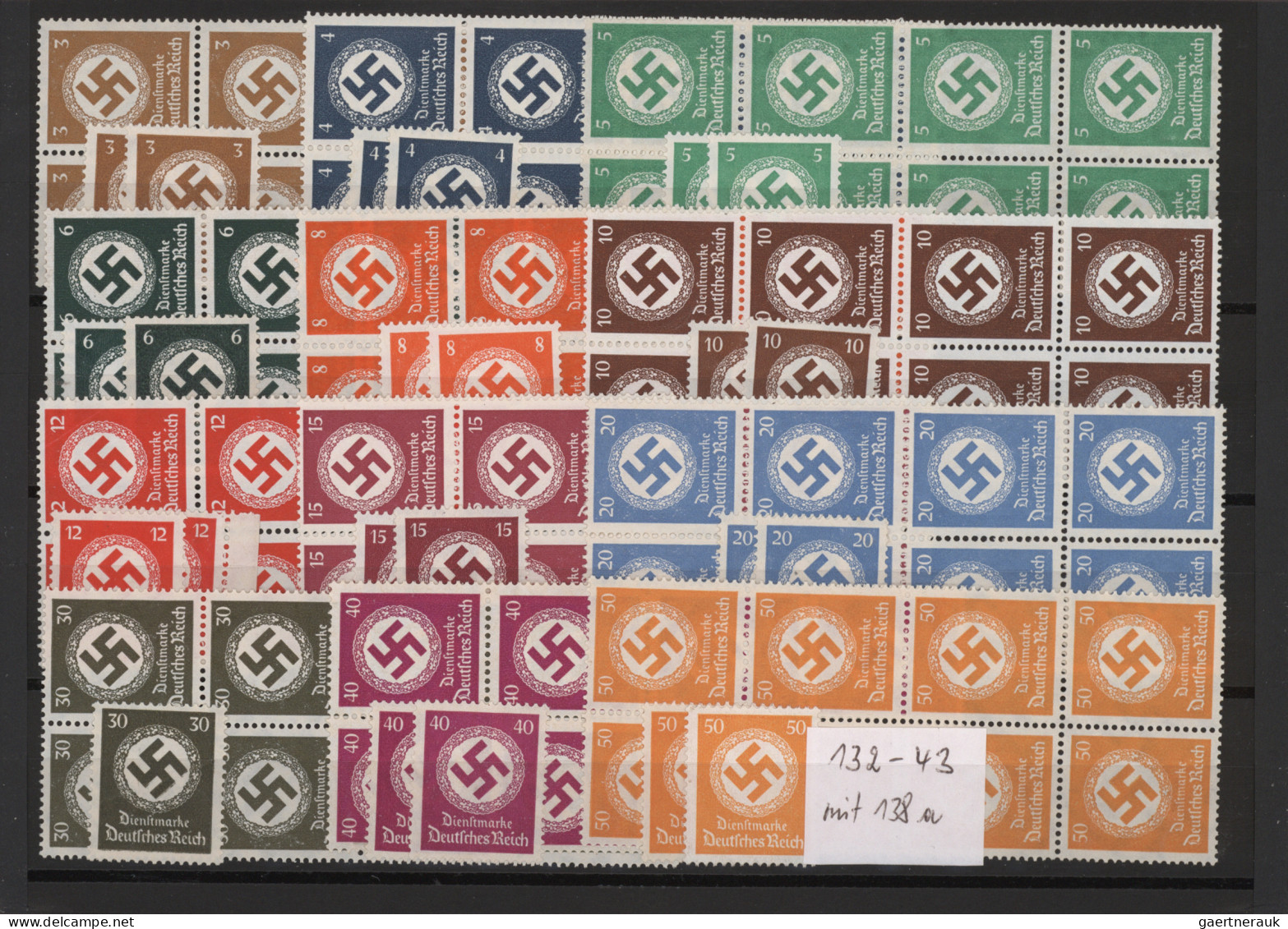 Deutsches Reich - Dienstmarken: 1903/1942, Umfangreicher, überwiegend Postfrisch - Officials
