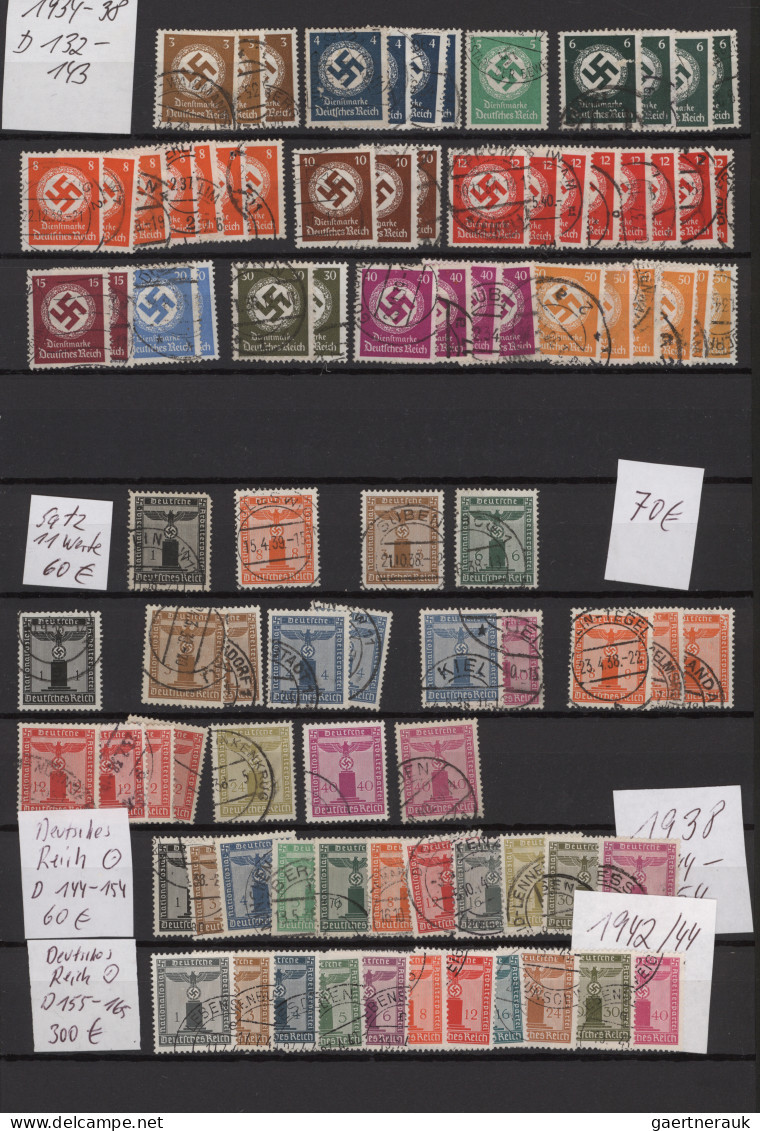 Deutsches Reich - Dienstmarken: 1903/1944, Vielseitiger Sammlungsposten Auf Stec - Dienstzegels