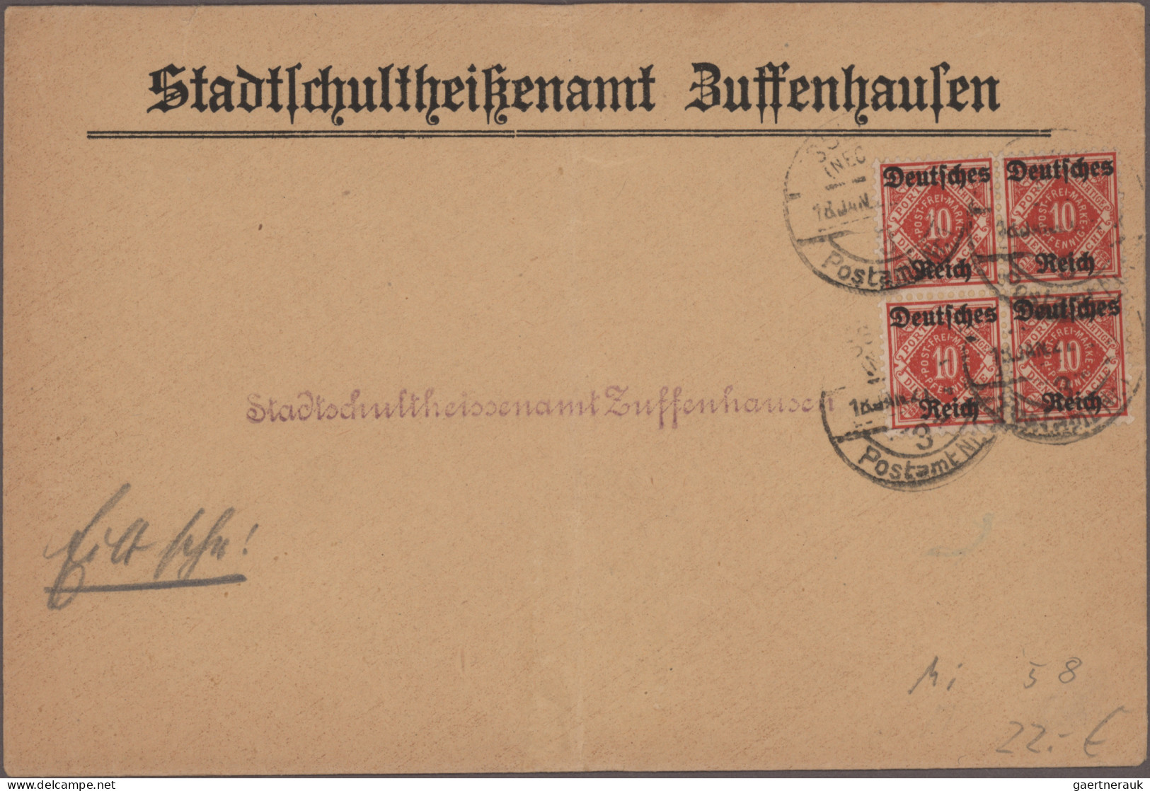 Deutsches Reich - Dienstmarken: Posten Mit über 80 Briefen Und Ganzsachen, Schwe - Dienstmarken
