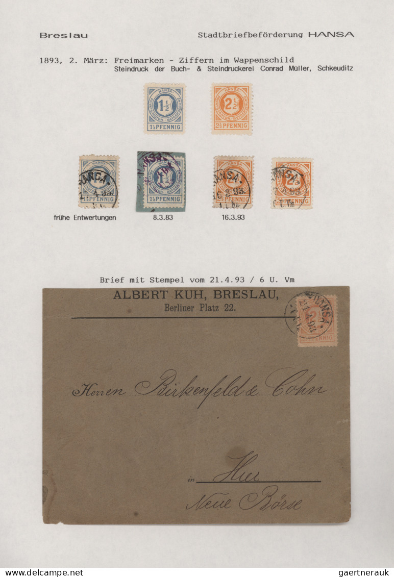 Deutsches Reich - Privatpost (Stadtpost): 1867/1906, BRESLAU, Saubere Sehr Umfan - Postes Privées & Locales