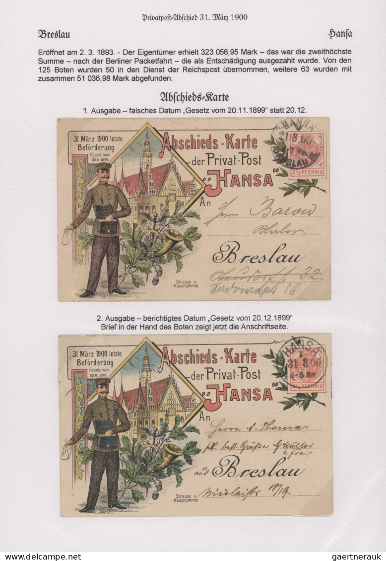 Deutsches Reich - Privatpost (Stadtpost): 1867/1906, BRESLAU, saubere sehr umfan