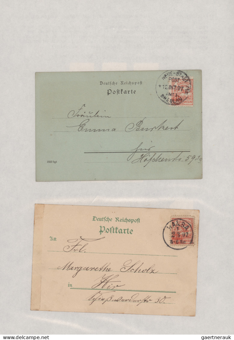 Deutsches Reich - Privatpost (Stadtpost): 1867/1906, BRESLAU, saubere sehr umfan