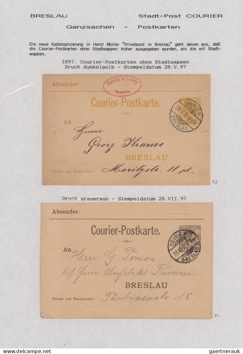 Deutsches Reich - Privatpost (Stadtpost): 1867/1906, BRESLAU, saubere sehr umfan