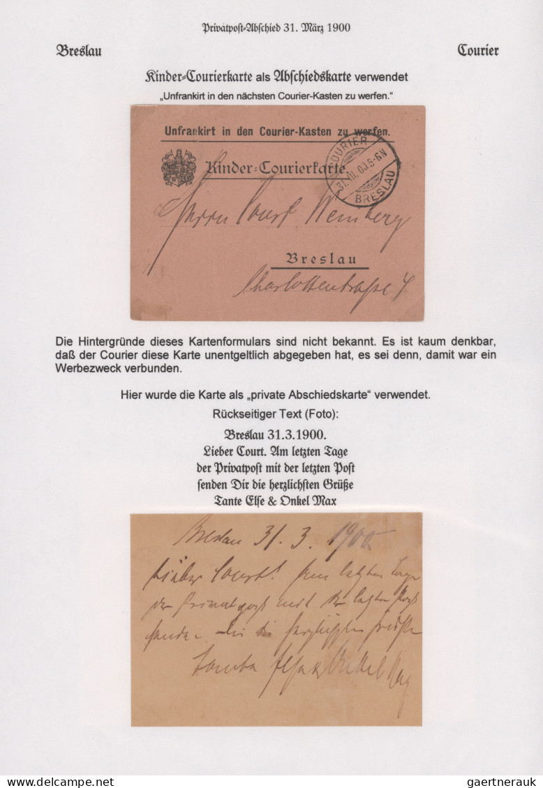 Deutsches Reich - Privatpost (Stadtpost): 1867/1906, BRESLAU, saubere sehr umfan