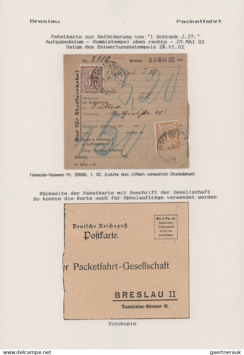 Deutsches Reich - Privatpost (Stadtpost): 1867/1906, BRESLAU, saubere sehr umfan