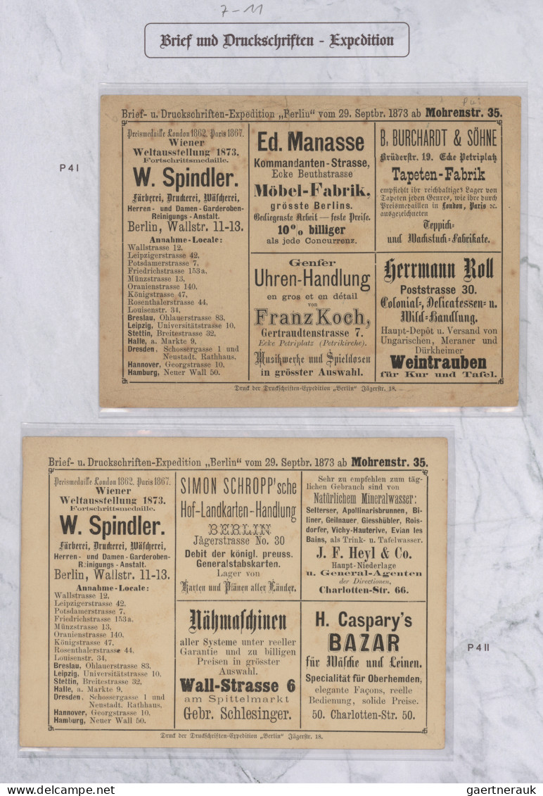 Deutsches Reich - Privatpost (Stadtpost): 1873/1874 "Berlin-Privatpost "A" Brief - Private & Local Mails