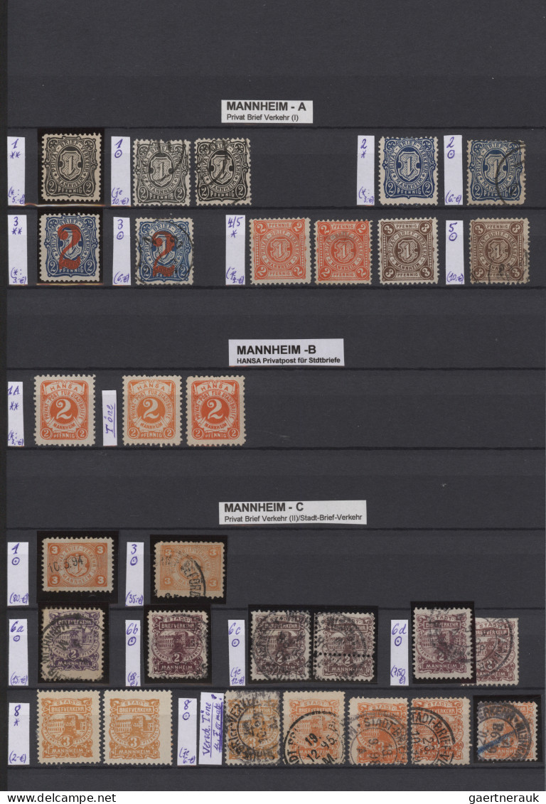 Deutsches Reich - Privatpost (Stadtpost): 1873/1900 Ca., Reichhaltige Sammlung M - Posta Privata & Locale