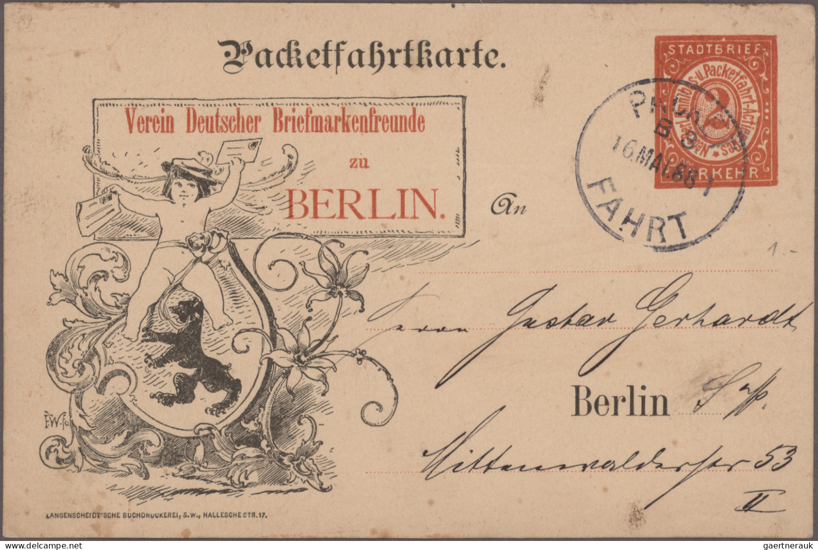 Deutsches Reich - Privatpost (Stadtpost): 1884/1929 "Berliner Paketfahrt": Umfan - Private & Lokale Post