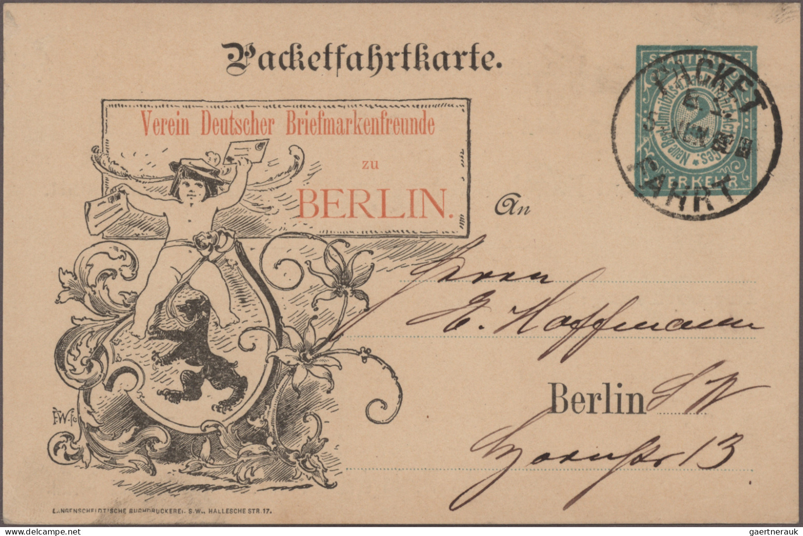 Deutsches Reich - Privatpost (Stadtpost): 1884/1929 "Berliner Paketfahrt": Umfan - Private & Local Mails