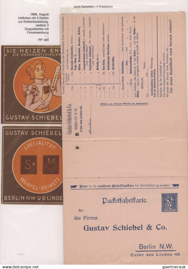 Deutsches Reich - Privatpost (Stadtpost): 1884/1929 "Berliner Paketfahrt": Umfan