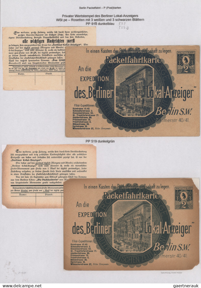 Deutsches Reich - Privatpost (Stadtpost): 1884/1929 "Berliner Paketfahrt": Umfan