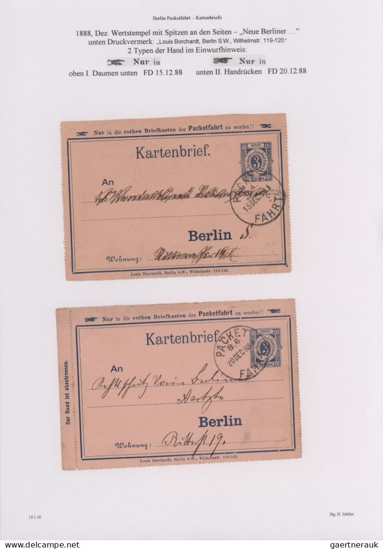 Deutsches Reich - Privatpost (Stadtpost): 1884/1929 "Berliner Paketfahrt": Umfan