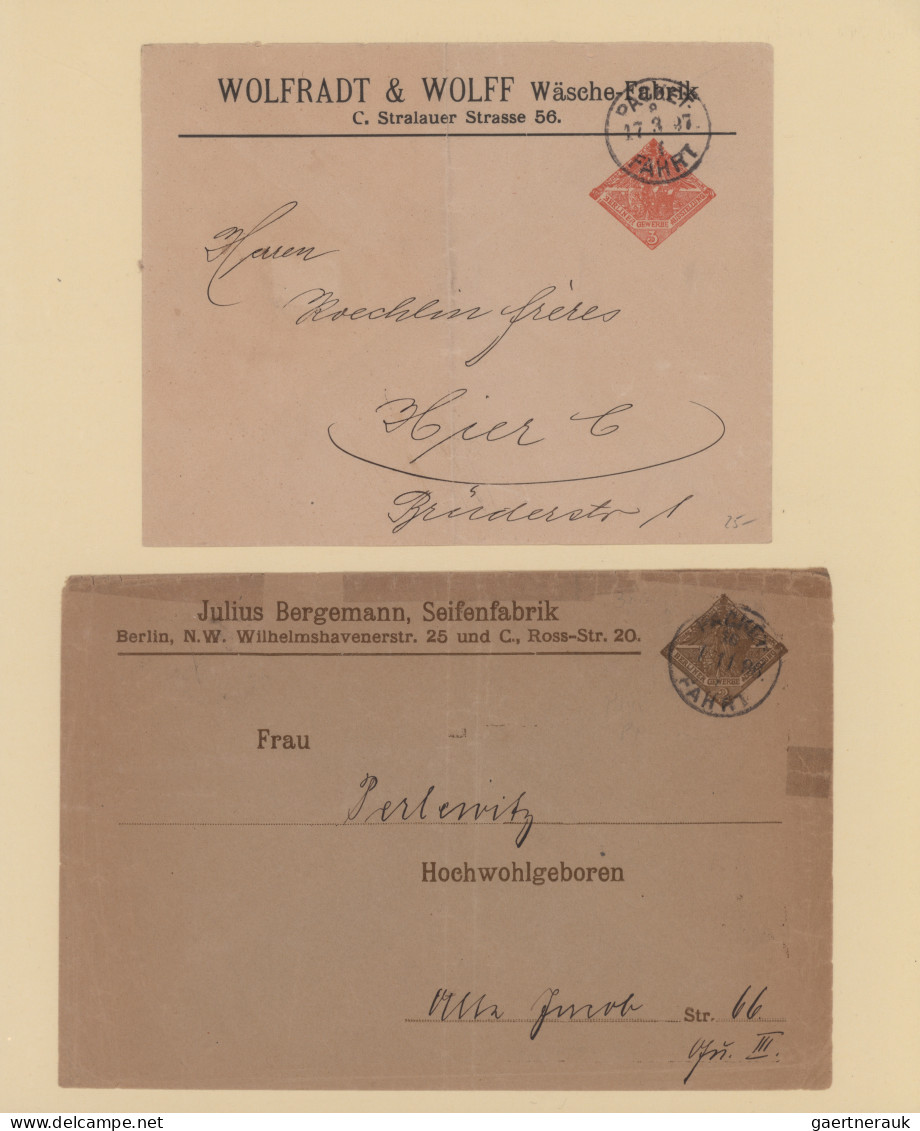 Deutsches Reich - Privatpost (Stadtpost): 1884/1929 "Berliner Paketfahrt": Umfan