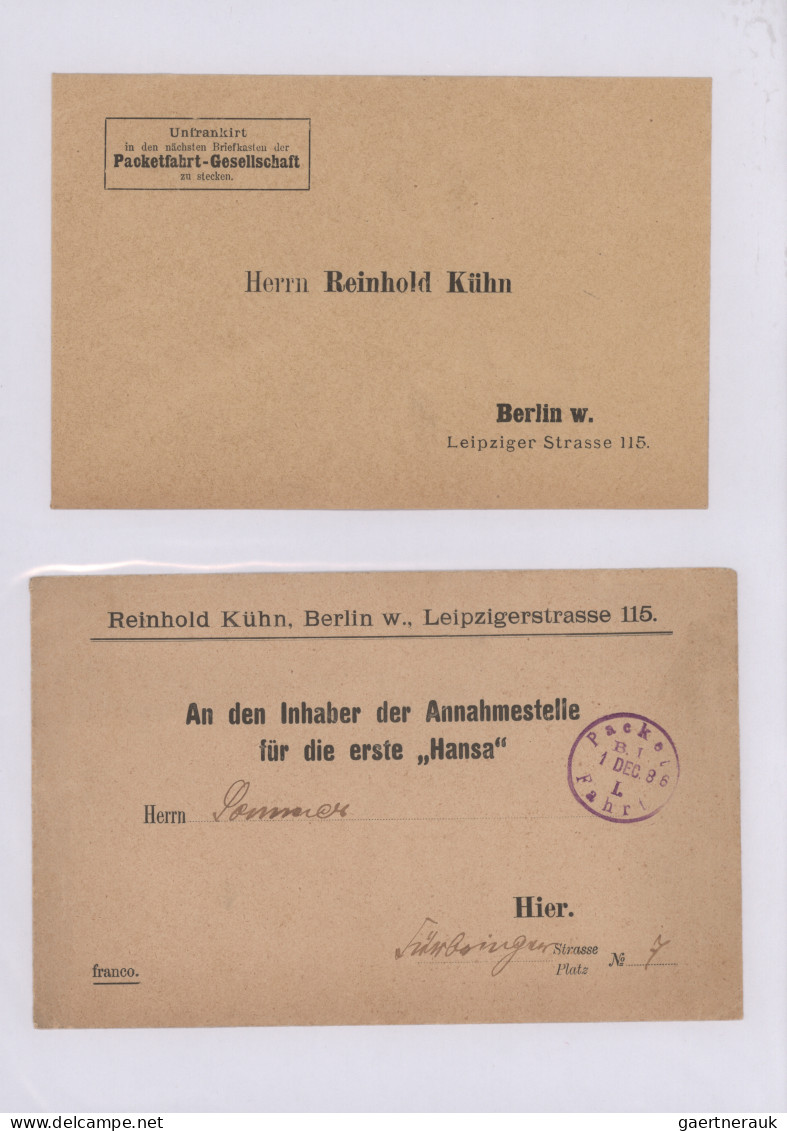 Deutsches Reich - Privatpost (Stadtpost): 1884/1929 "Berliner Paketfahrt": Umfan