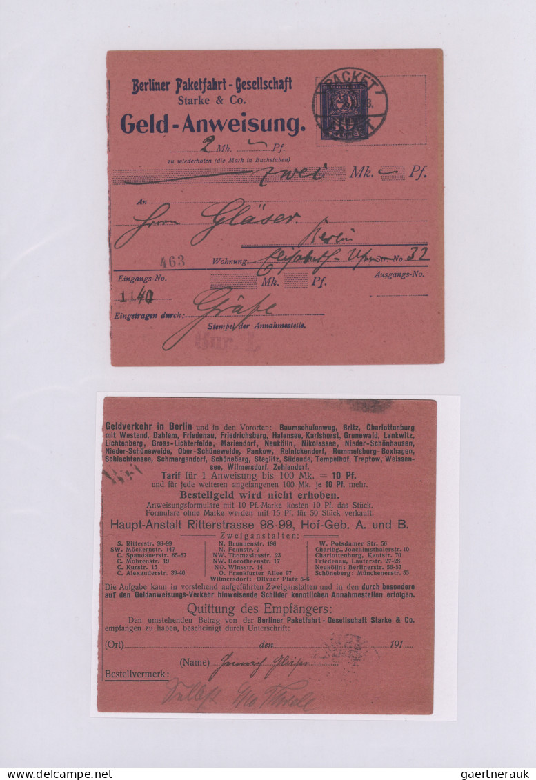 Deutsches Reich - Privatpost (Stadtpost): 1884/1929 "Berliner Paketfahrt": Umfan