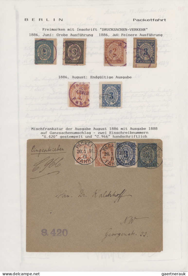 Deutsches Reich - Privatpost (Stadtpost): 1884/1929 "Berliner Paketfahrt": Umfan