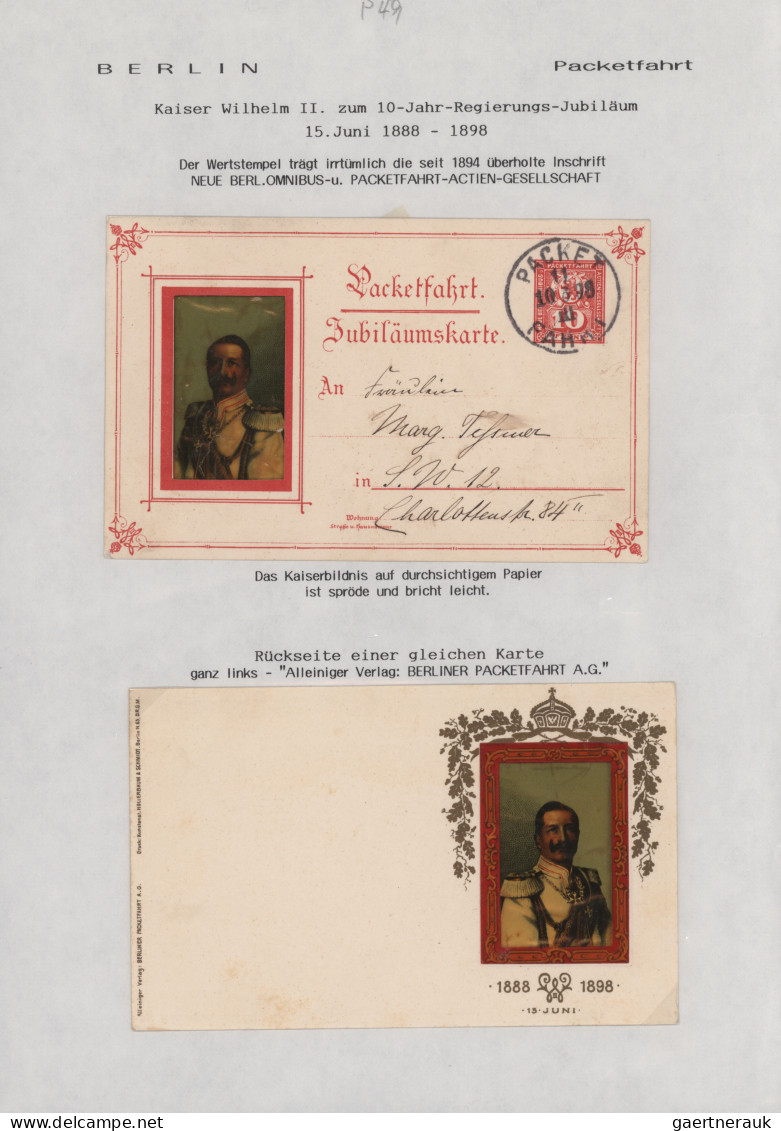 Deutsches Reich - Privatpost (Stadtpost): 1884/1929 "Berliner Paketfahrt": Umfan