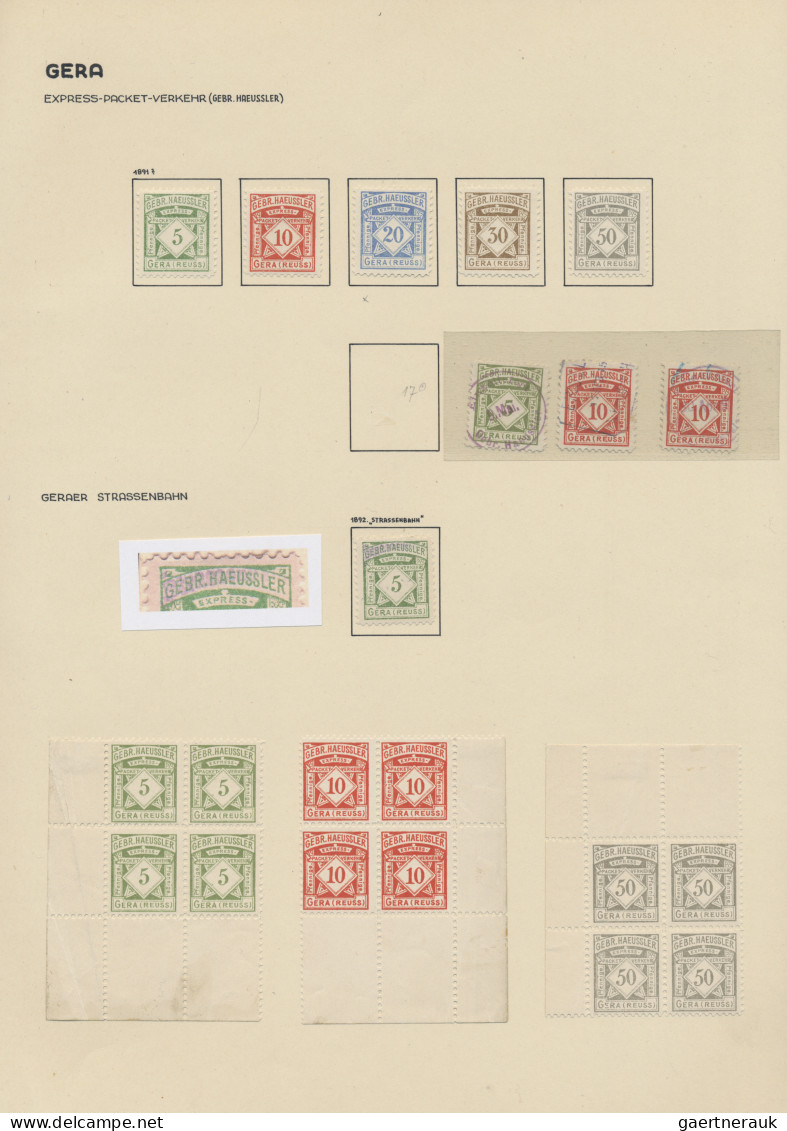 Deutsches Reich - Privatpost (Stadtpost): 1885-1900 "Gera - Privatpost": Umfangr - Private & Local Mails