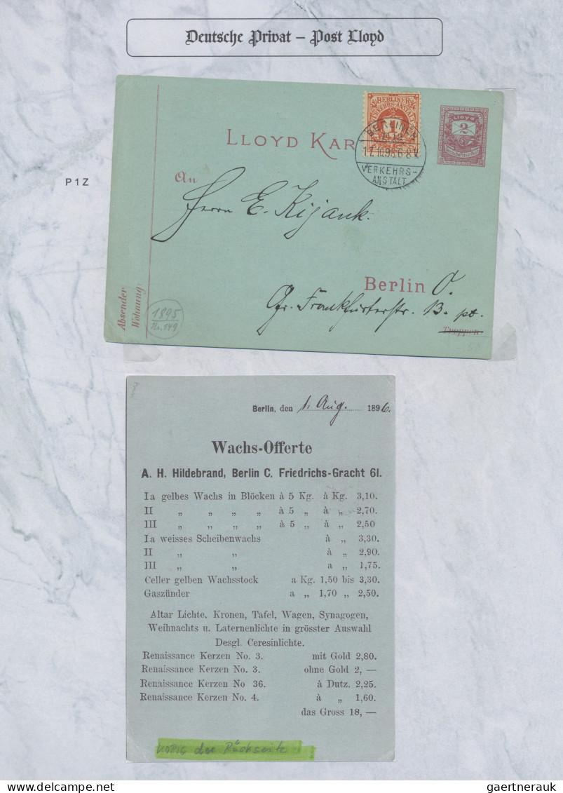 Deutsches Reich - Privatpost (Stadtpost): 1886/1887 "Berlin-Privatpost "E" LLOYD - Private & Local Mails