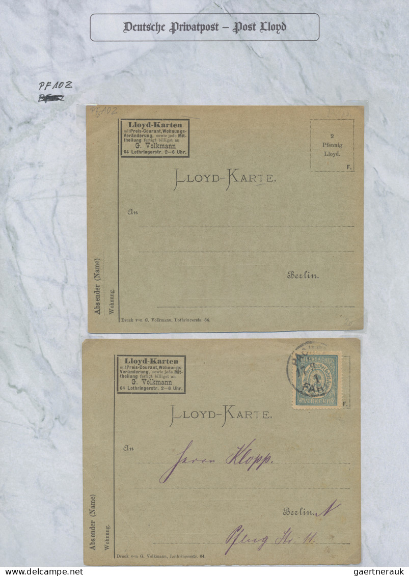 Deutsches Reich - Privatpost (Stadtpost): 1886/1887 "Berlin-Privatpost "E" LLOYD - Privatpost