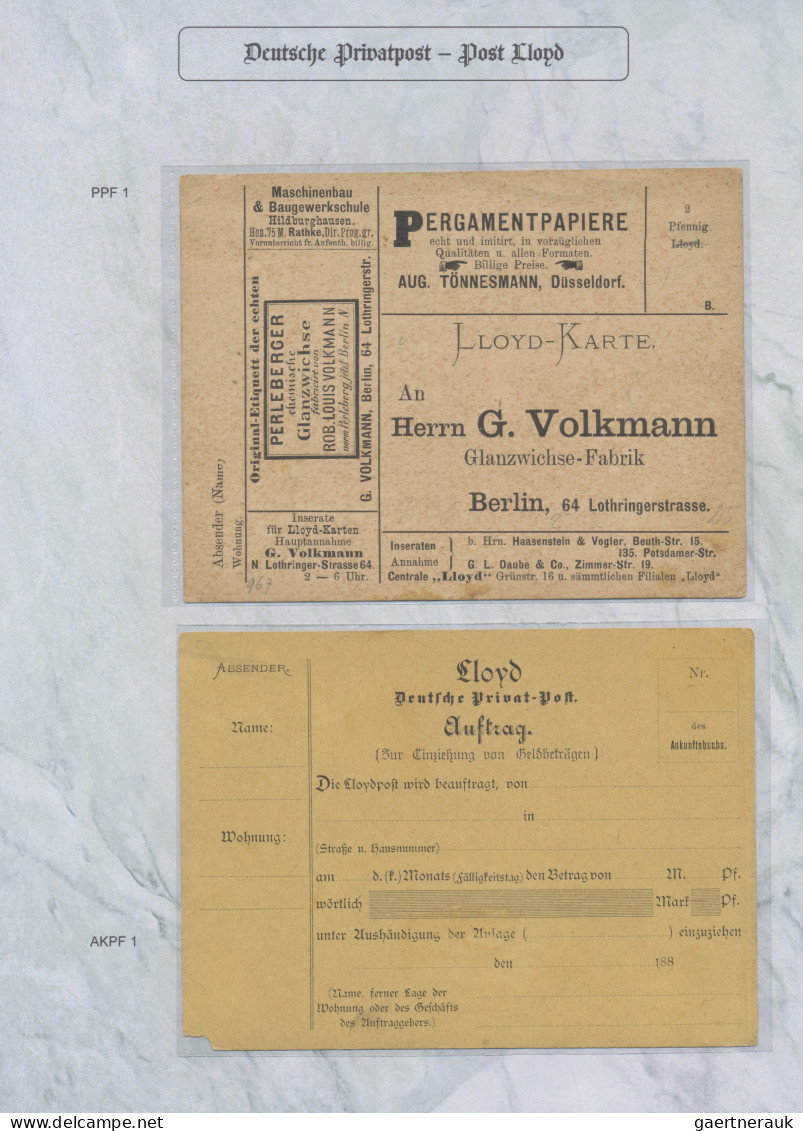 Deutsches Reich - Privatpost (Stadtpost): 1886/1887 "Berlin-Privatpost "E" LLOYD - Private & Lokale Post