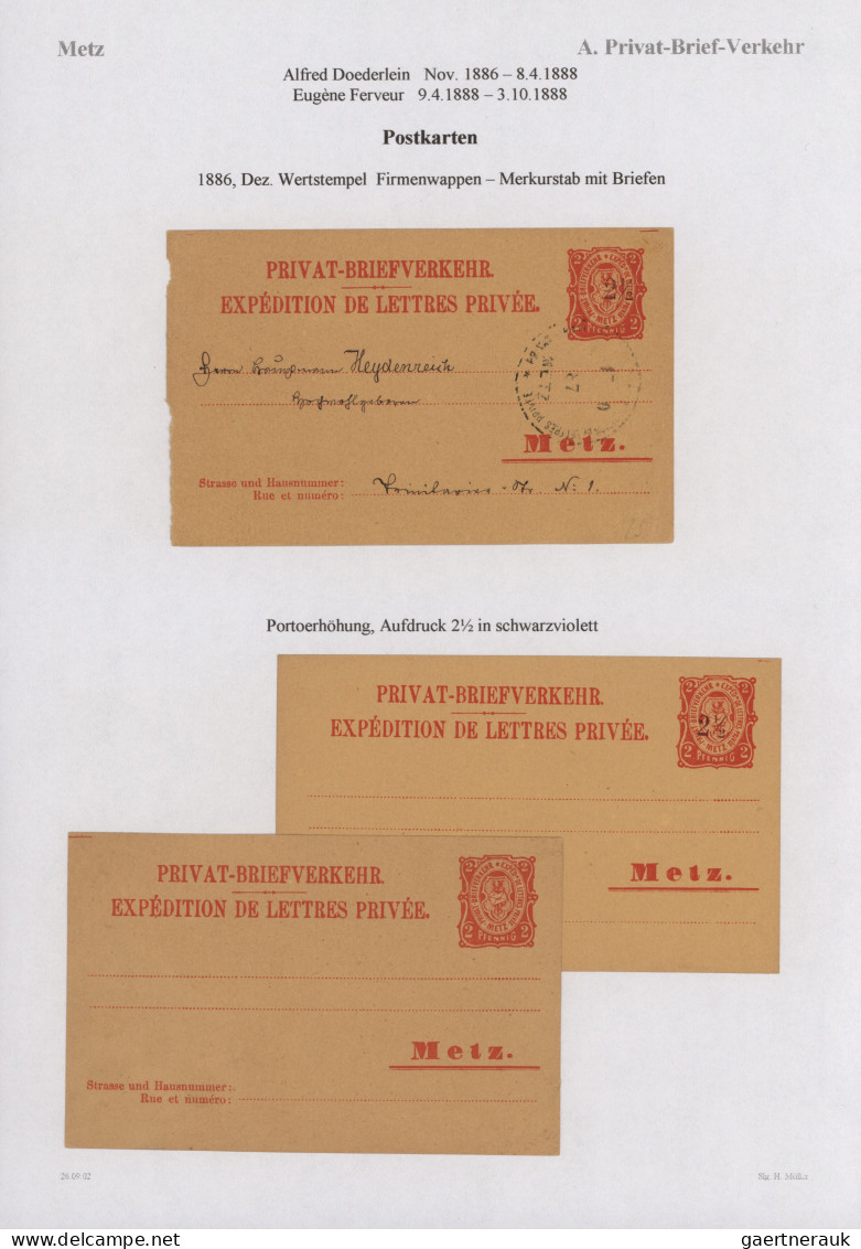 Deutsches Reich - Privatpost (Stadtpost): 1886/1896, METZ/ Privat-Brief-Verkehr - Private & Lokale Post