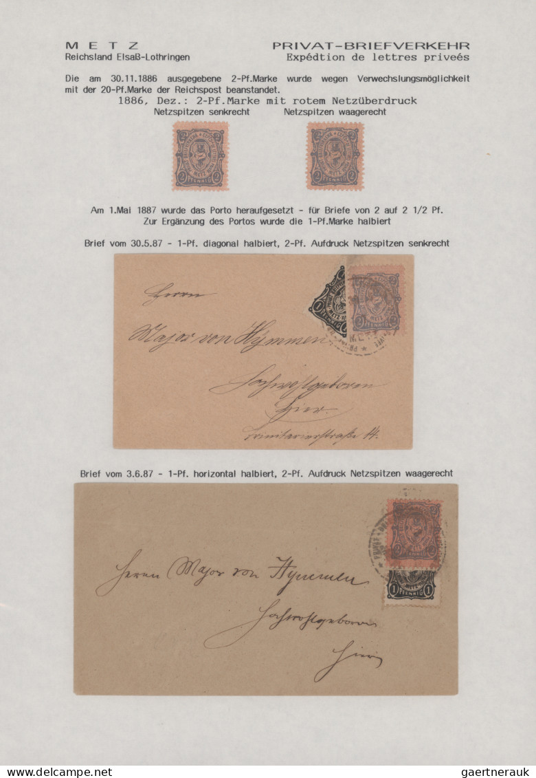 Deutsches Reich - Privatpost (Stadtpost): 1886/1896, METZ/ Privat-Brief-Verkehr - Private & Lokale Post