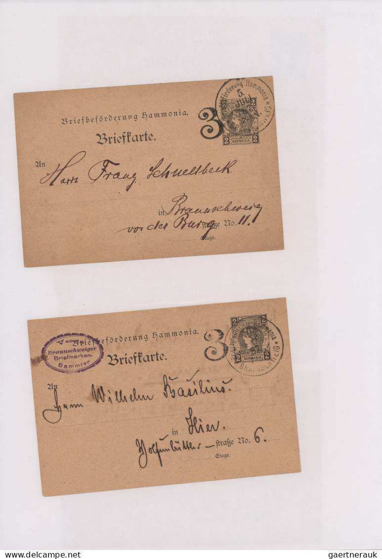 Deutsches Reich - Privatpost (Stadtpost): 1886/1897, BRAUNSCHWEIG, Saubere Umfan - Privatpost