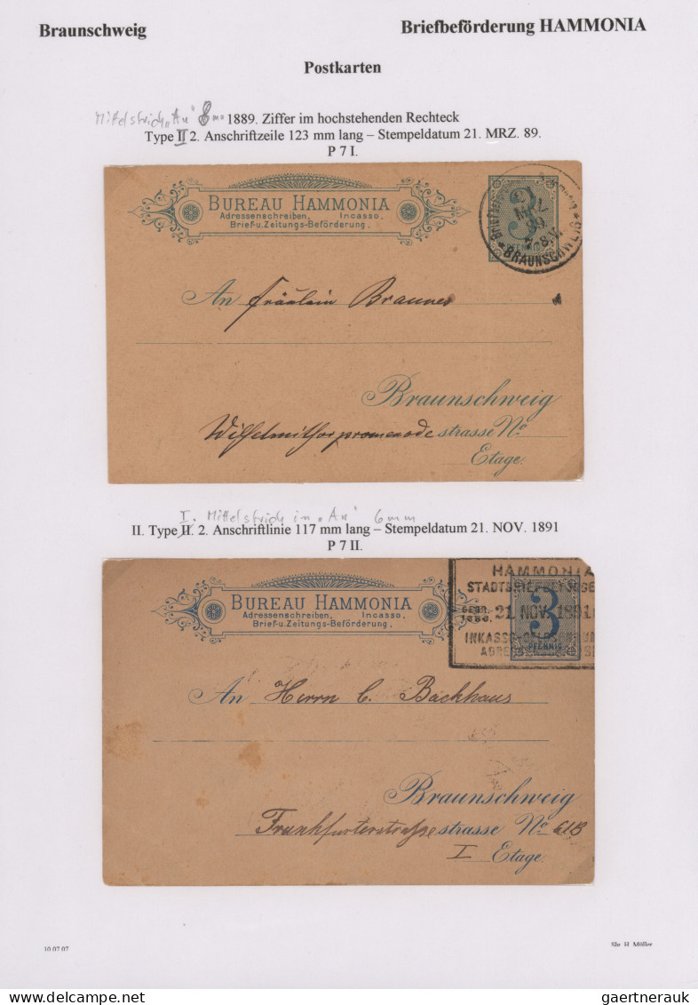 Deutsches Reich - Privatpost (Stadtpost): 1886/1897, BRAUNSCHWEIG, Saubere Umfan - Privatpost